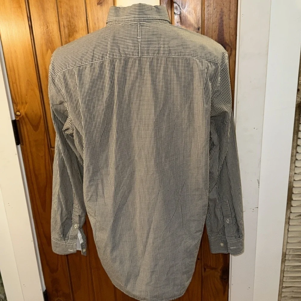 Banana Republic Blue and white Check Casual Button Down Shirt. L